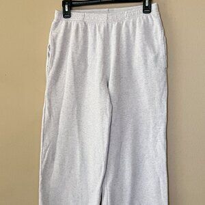 Brandy Melville 100% Cotton Heather Gray Waffle Wide Leg Knit Pants Size S